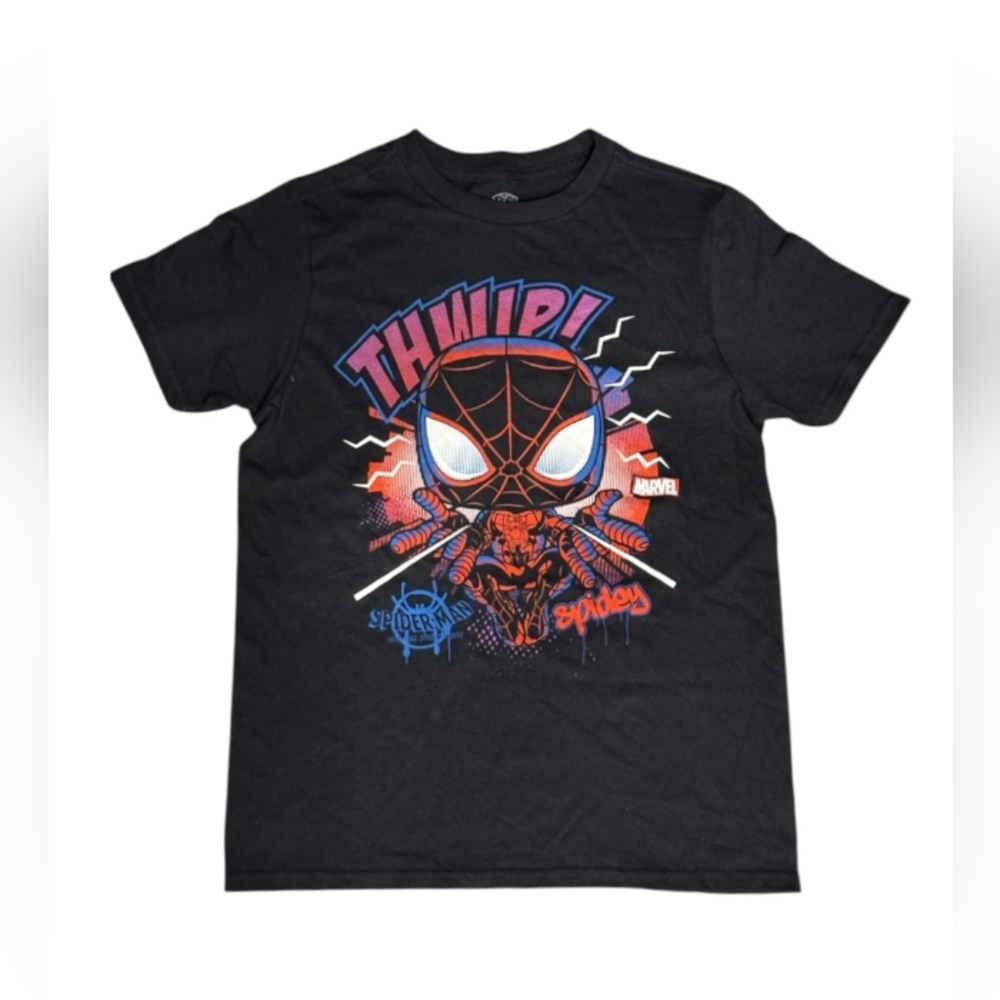 Spider Man Marvel Pop,Black printed T-shirt, size M, kids